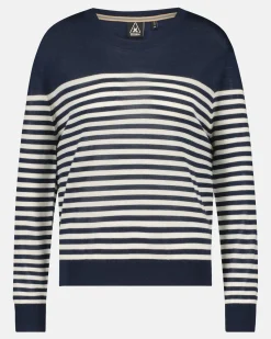 Gaastra Luxueuze 100% Merino Smerlada Gestreepte Blouse|Dames Truien En Sweaters