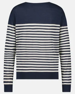 Gaastra Luxueuze 100% Merino Smerlada Gestreepte Blouse|Dames Truien En Sweaters